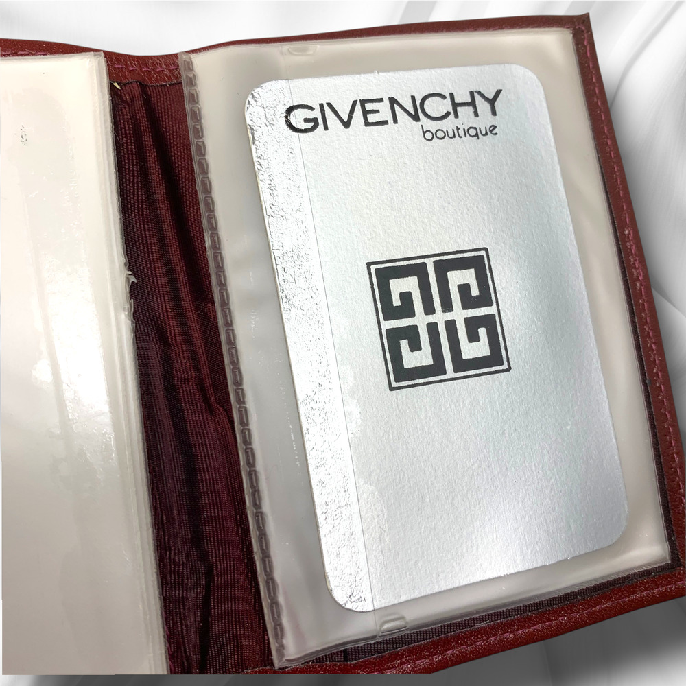 Vintage Givenchy Boutique Oxblood Leather Wallet NWT Rare Structured Mini Case - Picture 8 of 12